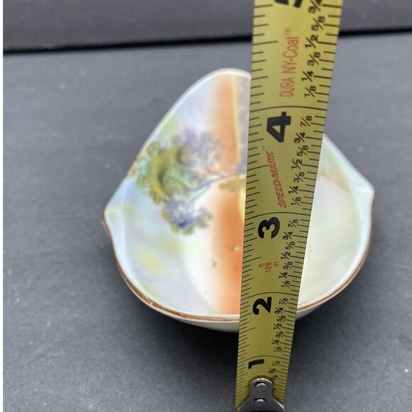 Vintage Noritake Celery Dish Hand Painted House Lake Japan Oblong Decorative - Picture 12 of 13